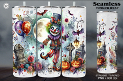 Creepy Clown Tumbler Sublimation, 20 oz Tumbler Wrap Product Image 1