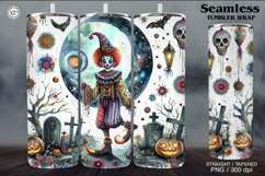 Creepy Clown Tumbler Sublimation, 20 oz Tumbler Wrap Product Image 1