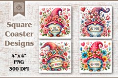 Valentines Coaster Sublimation, PNG Product Image 1