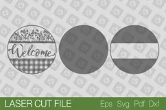 Welcome Round Sign. Door Hanger. SVG Laser cut Product Image 2