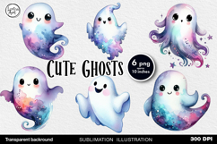 Cute Halloween Ghost. Sublimation design PNG Product Image 1
