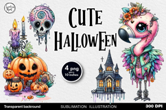 Whimsical Halloween Bird. PNG sublimation Product Image 1