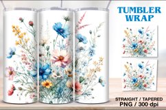 Wild Flower Tumbler Sublimation, 20 oz Tumbler Wrap Product Image 1