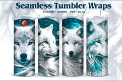 4 Polar Wolf Seamless Tumbler Wrap 20 oz Product Image 1