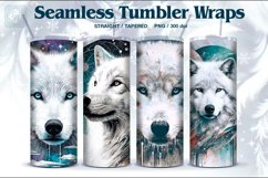 4 Polar Wolf Seamless Tumbler Wrap 20 oz Product Image 1