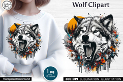 Wolf Sublimation design PNG Product Image 1