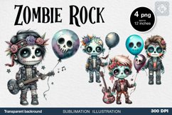 Watercolor Zombie Rock. PNG sublimation Product Image 1