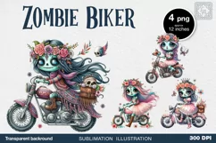 Watercolor Halloween Zombie Doll. PNG sublimation Product Image 1