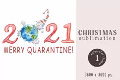 Covid Quarantine Christmas sublimation / clipart - 1png file Product Image 1