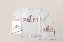 Covid Quarantine Christmas sublimation/ clipart - 2 png file Product Image 2
