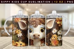 Cow Sippy Cup Sublimation | 12oz Sippy Tumbler Product Image 1