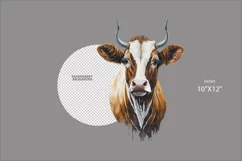 Cow head Sublimation|cow head png clipart| Farm animals png Product Image 2