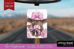 Cow Flowers Air Freshener PNG Cute Farm PNG Sublimation Product Image 1