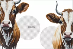 Cow head Sublimation|cow head png clipart| Farm animals png Product Image 3