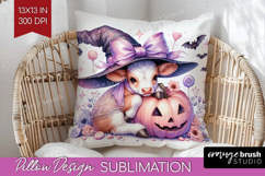 Cow Halloween Pillow Sublimation Coquette Pillow Cover PNG Product Image 1