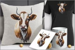 Cow head Sublimation|cow head png clipart| Farm animals png Product Image 4
