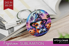Cow Halloween Keychain PNG Cute Animal Keychain Sublimation Product Image 1