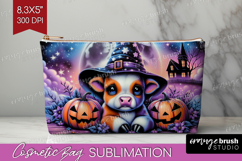 Cow Halloween Cosmetic Bag Cute Animal Makeup Bag PNG Product Image 1