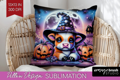 Cow Halloween Pillow Sublimation Cute Animal Pillow Cover Product Image 1