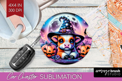 Cow Halloween Car Coaster Cute Animal Coaster PNG Product Image 1
