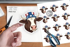 Cow Patriotic Sticker Product Image 1