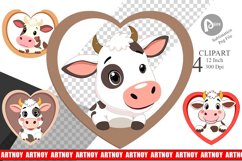 Clipart Heart Cow Product Image 1