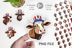 Cow Patriotic Sticker Product Image 1