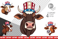 Cow Patriotic Clipart Product Image 1
