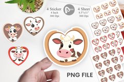 Sticker Heart Cow Product Image 1