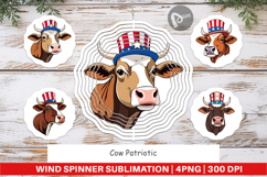Wind Spinner Cow Patriotic Product Image 1