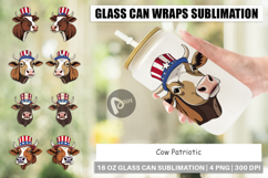 Glass Can Cow Patriotic Product Image 1