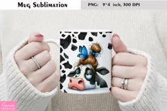 Funny Cow|Coffee Mug Sublimation|Black and White Cow Product Image 1