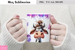 Funny Cow|Coffee Mug Sublimation|Black and White Cow Product Image 1