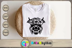 Floral Highland Cow SVG / Floral Animals SVG / Farm Animals Product Image 1