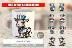 Mug Wrap Design Cow 4th of July Product Image 1