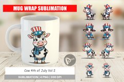 Mug Wrap Design Cow 4th of July Product Image 1