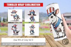 Tumbler Wrap Cow 4th of July Product Image 1