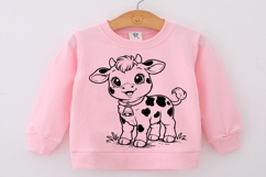 Cow svg png, Cute baby cow character, farm life svg, Cute ha Product Image 2