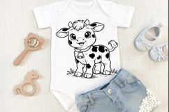 Cow svg png, Cute baby cow character, farm life svg, Cute ha Product Image 1