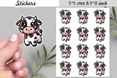 Cute Cow and Goose Sticker|Animal Printable Sticker Product Image 4