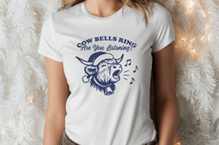 Cow Bells Ring SVG | Highland Cow Christmas Funny PNG Design Product Image 3