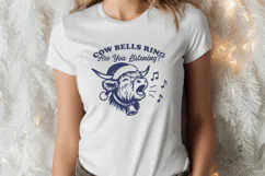 Cow Bells Ring SVG | Highland Cow Christmas Funny PNG Design Product Image 3