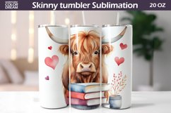 Highland Cow Valentine Tumbler | Valentines Day Tumbler Wrap Product Image 1