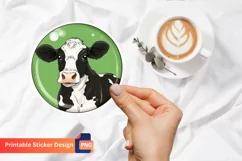 Cute Cow Sticker, Farm Animal Sticker, Adorable Cow Sticker Product Image 1