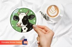 Cute Cow Sticker, Farm Animal Sticker, Adorable Cow Sticker Product Image 1