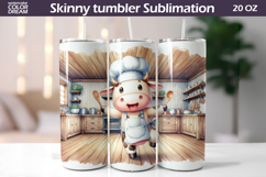 Cow Chef Tumbler Wrap | Farmhouse Kitchen Cow Cook Tumbler Product Image 1