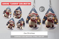 Earring teardrop Cow Christmas Product Image 1