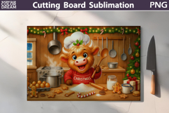 Funny Highland Cow Cutting Board | Christmas Cutting Board Product Image 2