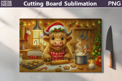 Funny Highland Cow Cutting Board | Christmas Cutting Board Product Image 3