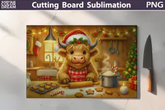 Funny Highland Cow Cutting Board | Christmas Cutting Board Product Image 3